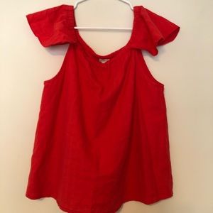 J crew red cap sleeve top